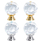 4Pcs 2 Style Quartz Crystal Drawer Knobs, with Aluminium Alloy Fittings, for Home, Cabinet, Cupboard and Dresser, Mixed Color, 35.5x27mm, Hole: 3mm, 2pcs/style