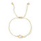 Elegant Golden Edge Glass Link Bracelets for Girlfriend and Family, White, 11 inch(28cm)