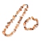 Natural Sunstone Chip Beads Bracelets & Necklaces Sets, with 304 Stainless Steel Clasps, Necklace: 16.30~17.72 inch(414~450mm)