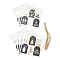 Christmas Theme Paper Tapes, with Hemp Ropes, for Christmas Tree Decorations, Hexagon, Christmas Themed Pattern, Hexagon with Pattern: 68x45x0.4mm, 6pcs/sheet