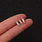 316L Surgical Stainless Steel Micro Pave Clear Cubic Zirconia Cartilage Earrings, Rectangle, Stainless Steel Color, 6mm, Pin: 0.8mm