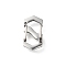 304 Stainless Steel Keychain Clasp Findings, Stainless Steel Color, 16x9x2mm, Hole: 5x5mm