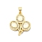 Brass Micro Pave Clear Cubic Zirconia Pendants, Cadmium Free & Lead Free, with Sythetic Opal, Balloon, Real 18K Gold Plated, 21.5x17x3mm, Hole: 3.5x3mm