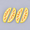 PVC Plastic Cabochons, Orange, Yellow, 16.5x60x5mm
