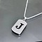 Rectangle with Laser Cut Letter 201 Stainless Steel Initial Pendant Necklaces, Stainless Steel Color, Letter J, 23.62 inch(60cm)