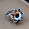 Dragon Eye Men's Fashion Ring Zinc Alloy Hip-hop Ring, Colorful, Antique Silver, show in picture