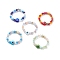Lampwork Evil Eye & Glass Beaded Stretch Finger Ring for Women, Mixed Color, US Size 8 1/2(18.5mm)
