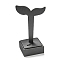 Leaf Shape PU Leather Earring Display Stand, Jewelry Display Rack, Jewelry Tree Stand, Gray, 5x5x13cm