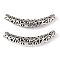 Tibetan Style Alloy Hollow Beads, Curved Tube Noodle Beads, Curved Tube, Cadmium Free & Lead Free, Antique Silver,  64x12x9.5mm, Hole: 5.5mm