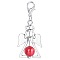 Alloy Angel Pendant Decorations, with CCB Imitation Pearl, Red, 4.4x1.9cm