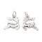 Christmas Rack Plating Brass Pendants, with Jump Ring, Lead Free & Cadmium Free, Long-Lasting Plated, Deer Charm, Platinum, 16.5x11x2.5mm, Hole: 3mm