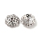 Brass Micro Pave Cubic Zirconia Bead Caps, Cadmium Free & Nickel Free & Lead Free, 6-Petal Flower, Platinum, 7x2.5mm, Hole: 1mm