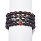 4Pcs 4 Style Natural Coconut & Wood & Mixed Gemstone Beaded Stretch Bracelets Set, Om Mani Padme Hum Stackable Yoga Bracelets for Women , Inner Diameter: 2~2-1/8 inch(5~5.5cm), 1Pc/style
