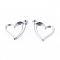 Tibetan Style Alloy Charms, Cadmium Free & Lead Free, Heart, Platinum, 13x15x1mm