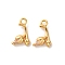 Brass Micro Pave Cubic Zirconia Pendants, Flower Charms, Long-Lasting Plated, Nickel Free, Real 18K Gold Plated, 12x8x3mm, Hole: 1.6mm
