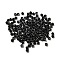 6/0 Opaque Glass Seed Beads, Round Hole, Rondelle, Black, 4~4.5x3~4mm, Hole: 0.8~1.5mm