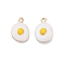Alloy Enamel Pendants, Food Themes Charms, Egg, 16x11.5x4.5mm, Hole: 1.4mm