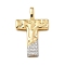 Brass Micro Pave Cubic Zirconia Pendants, Cadmium Free & Nickel Free & Lead Free, Letter Charms, Real 18K Gold Plated, Letter T, 27x17.5x4mm, Hole: 5x2.5mm