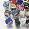 201 Stainless Steel Beads, with Polymer Clay Rhinestone, Column, Mixed Color, 5.5x7mm, Hole: 3.5mm