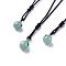 Natural Green Aventurine Pendant Necklaces, with Nylon Cord, Round, 27.55 inch(70cm)