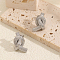 Stainless Steel Textured knot Stud Earrings, Silver, 22.7x12.9mm