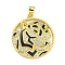 Brass Micro Pave Cubic Zirconia Pendants, with Enamel, Cadmium Free & Nickel Free & Lead Free, Leopard Charms, Real 18K Gold Plated, 27x24.5x4mm, Hole: 4x3.5mm