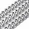 Iron Cuban Link Chains, Chunky Chains, Unwelded, with Spool, Oval, Platinum, 14x10x3mm, about 32.8 Feet(10m)/roll