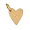 304 Stainless Steel Charms, with Jump Rings, Heart with Letter Charms, Golden, Letter S, 10x8.5x1.5mm, Hole: 4x2.5mm
