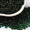 Spray Painted Glass Seed Beads, Peanut, Dark Green, 4~5x2~2.5x2~2.5mm, Hole: 0.8~0.9mm, about 8500pcs/pound