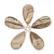 Natural Picture Jasper Pendants, with Brass Findings, teardrop, Golden, 33x16~16.5x6mm, Hole: 2mm
