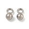 Non-Tarnish 201 Stainless Steel Charms, Round Charm, Stainless Steel Color, 6x3x3mm, Hole: 1.6mm
