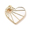 Rack Plating Brass Enamel Pendants, with Jump Ring, Long-Lasting Plated, Real 18K Gold Plated, Heart, White, 17x16x2mm, Jump Ring: 5x0.9mm, 3mm Inner Diameter