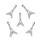 Alloy Rhinestone Pendants, Platinum Tone Eiffel Tower Charms, Crystal, 21x11.5x2mm, Hole: 2.2mm