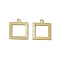 Brass Pendants, Cadmium Free & Lead Free, Textured, Rectangle Charm, Real 24K Gold Plated, 12x10x0.5mm, Hole: 1mm