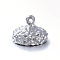 Autumn Theme Zinc Alloy Pendants, Acorn Head, Platinum, 11x15mm, Hole: 1.6mm