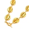 Cowrie Shell Shape Beaded Necklaces, with CCB Plastic Beads, Alloy Toggle Clasps, Golden, 17-3/4 inch(45cm)