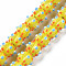 Opaque Handmade Bumpy Lampwork Beads Strands, Pumpkin, Yellow, 9.5~10.5x12.5~13.5mm, Hole: 2mm, about 50pcs/strand, 20.08 inch(51cm)