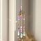K9 Glass Cone Pendant Decoration, Hanging Suncatchers, with Natural Amethyst Chips and Metal Lotus Link, for Home Decoration, Golden, 415mm