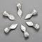 Brass Glue-on Flat Pad Bails for Pendant Making, Silver Color Plated, 25x8x7mm, Hole: 9x5mm