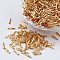 Glass Twisted Bugle Beads, Metallic Colours,Gold, 12x2mm, Hole: 0.5mm, about 555pcs/50g