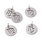 Non-Tarnish 304 Stainless Steel Charms, Flat Round with Constellation/Zodiac Sign, Virgo, 12x1mm, Hole: 3mm