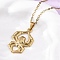 Halloween Skull Spider 304 Stainless Steel Pendant Necklaces, Ion Plating(IP), Real 18K Gold Plated, 17.91 inch(45.5cm)