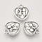 Tibetan Style Alloy Pendants,  Cadmium Free & Lead Free, Heart with Boy & Girl, for Valentine's Day, Antique Silver, 15.5x13x2mm, Hole: 1.6mm, about 385pcs/500g
