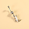 316L Surgical Stainless Steel Pave Cubic Zirconia Enamel Dangle Curved Barbell Belly Rings, Stainless Steel Color, Gecko, Bar Length: 3/8