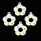 Spray Painted Alloy Pendants, Cadmium Free & Nickel Free & Lead Free, Flower, Dark Khaki, 22x19.5x2mm, Hole: 1.4mm