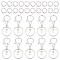 40Pcs Alloy Split Key Rings, Keychain Clasp Findings, with 100Pcs 304 Stainless Steel Open Jump Rings, Platinum, 66mm