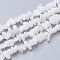 Natural White Jade Gemstone Beads Strands, Chip, 6~20x4~8x1.5~8mm, Hole: 1mm, about 209pcs/strand, 35.1 inch