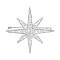 Brass Safety Brooch, with Grade AAA Cubic Zirconia, Star, Platinum, 40mm