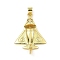 Rack Plating Real 18K Gold Plated Brass Pendants, Long-Lasting Plated, Lead Free & Cadmium Free, Airplane Charm, Real 18K Gold Plated, 34x22.5x6mm, Hole: 3.5mm