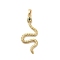 Brass Micro Pave Cubic Zirconia Pendants, Snake, Snake, 38.5x15.5x4mm, Hole: 5x3mm